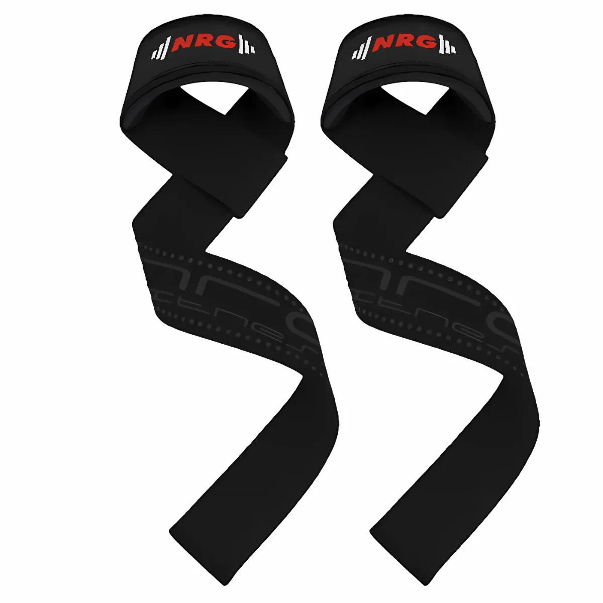 NRG WELLNESS Heberiemen - Deadlift Straps - Schwarz Deluxe