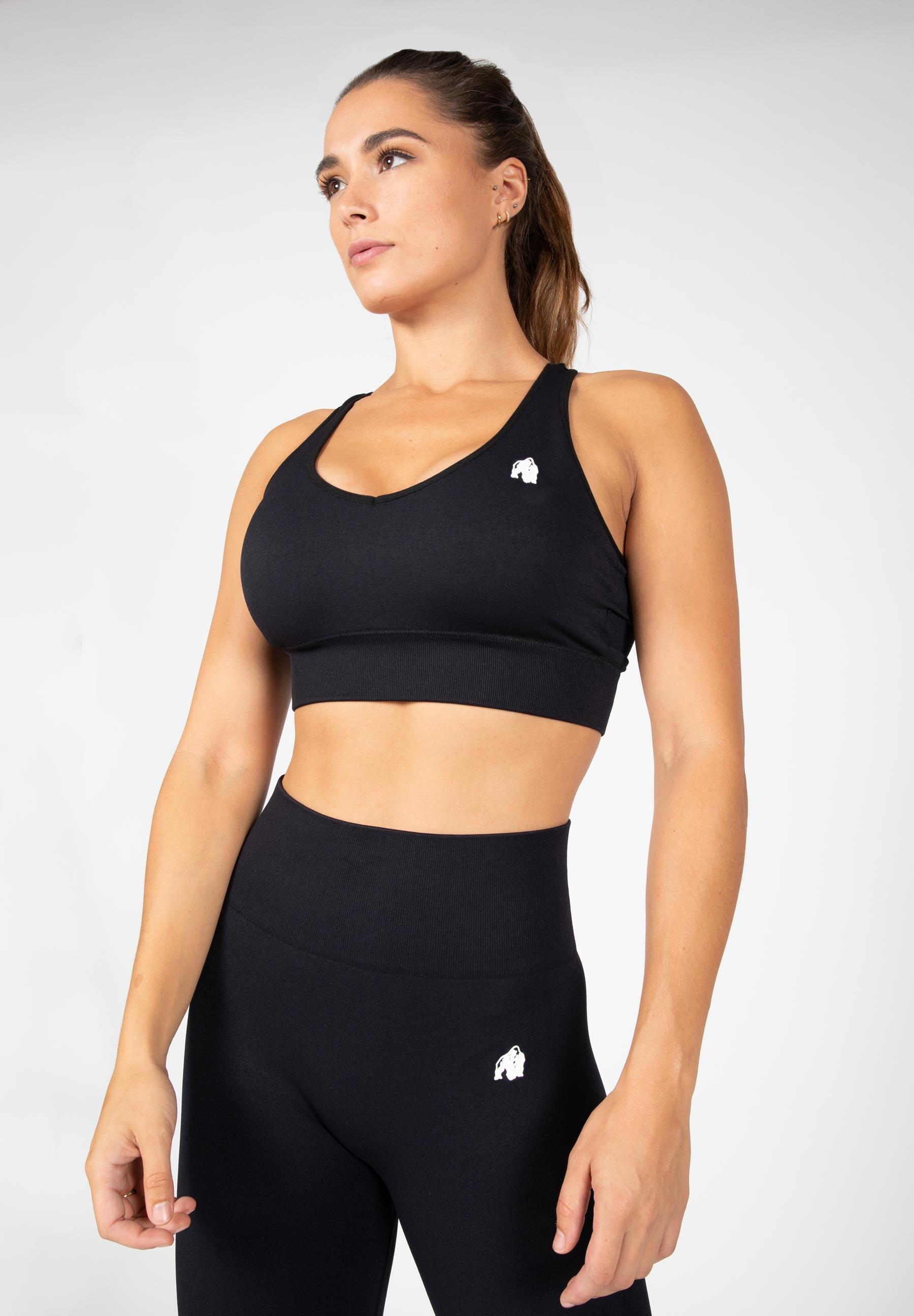 GORILLA WEAR Hilton Nahtlos Sport-BH - Schwarz