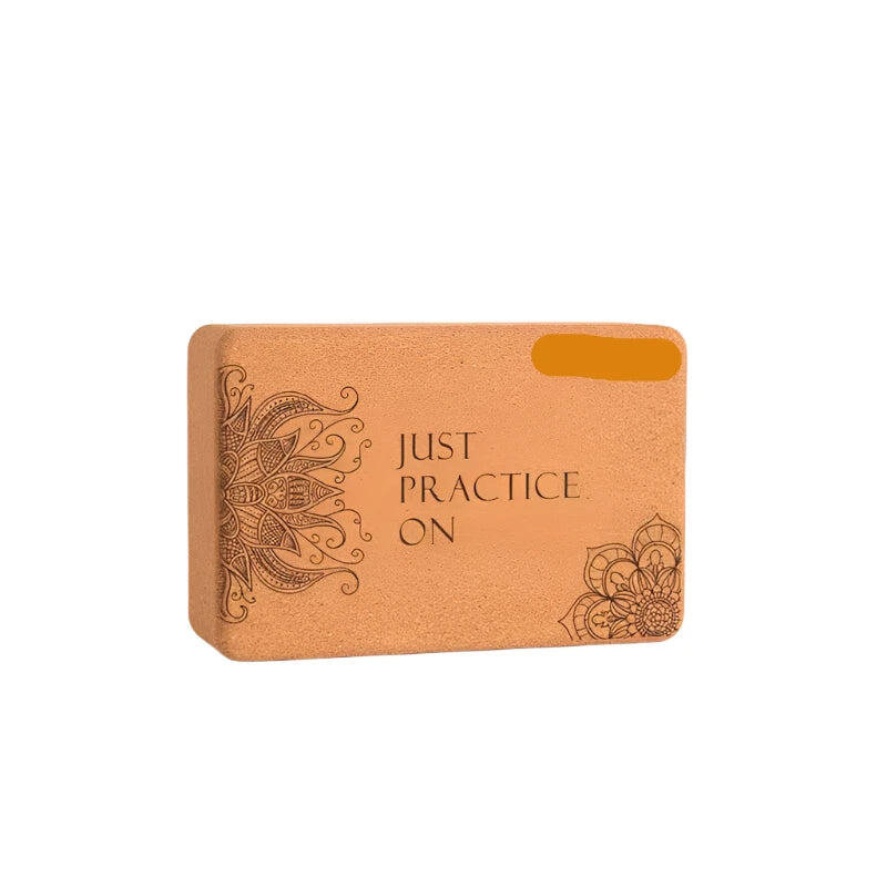 NNETM Yoga Cork Block Set with Strap (Brown)
