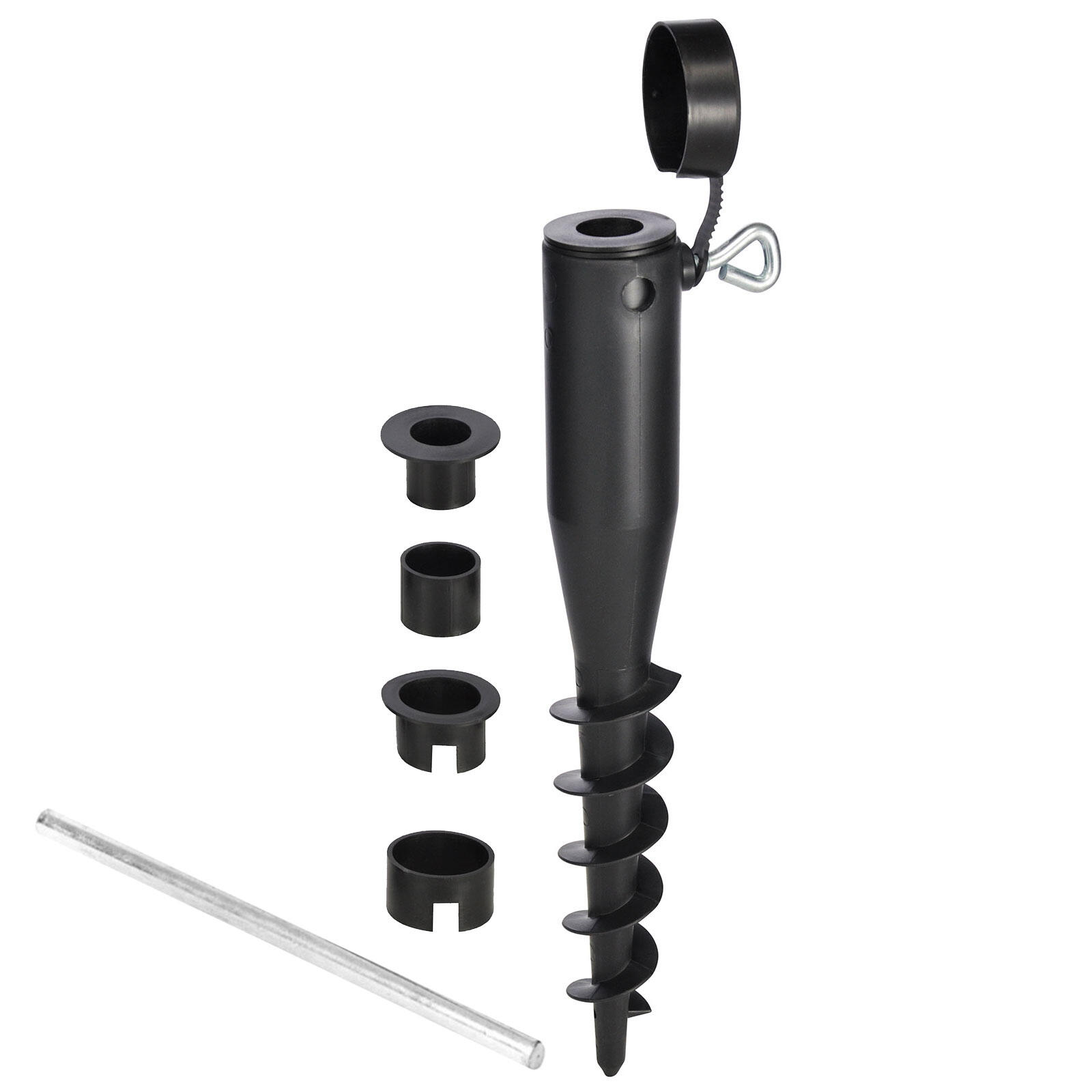 Hi - Douille De Sol À Enfoncer Dans Le Piquet Terre Gazon Parasol 40 Cm - Piquet De Tente - Noir - Taille Unique - Decathlon