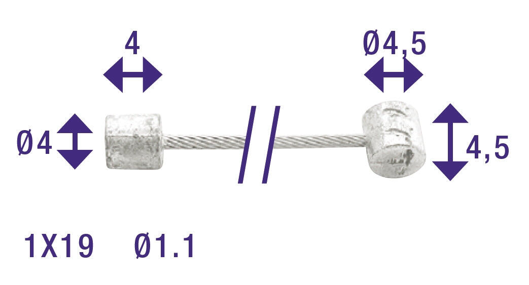 Schakel Binnenkabel 2250Mm Rvs Ø1,1Mm 6/6