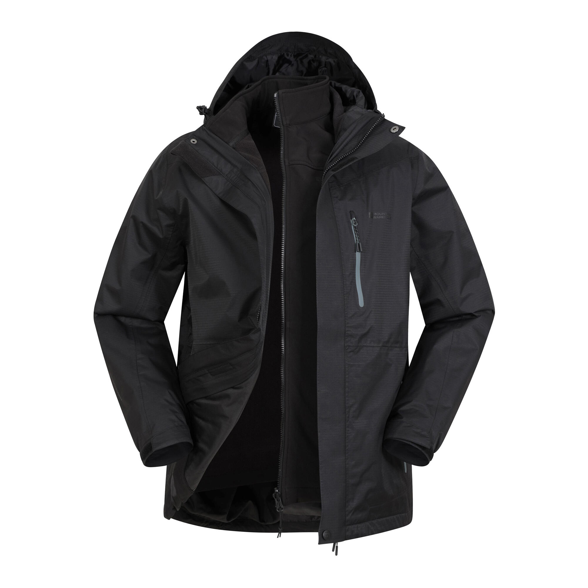 Mountain Warehouse Mens Bracken Extreme 3 in 1 Waterproof Jacket