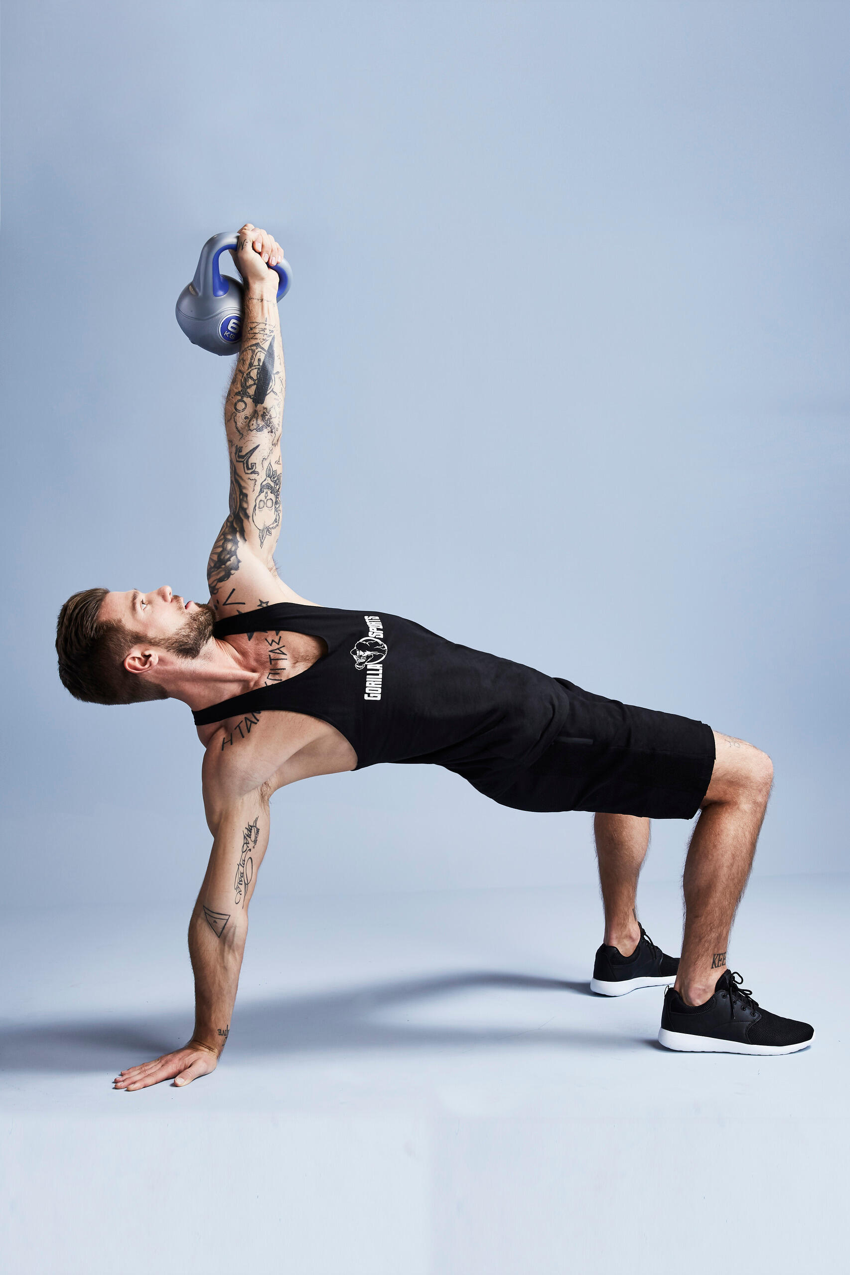 Kettlebell Gorilla Sports Azul /Gris Vinilo 7/7