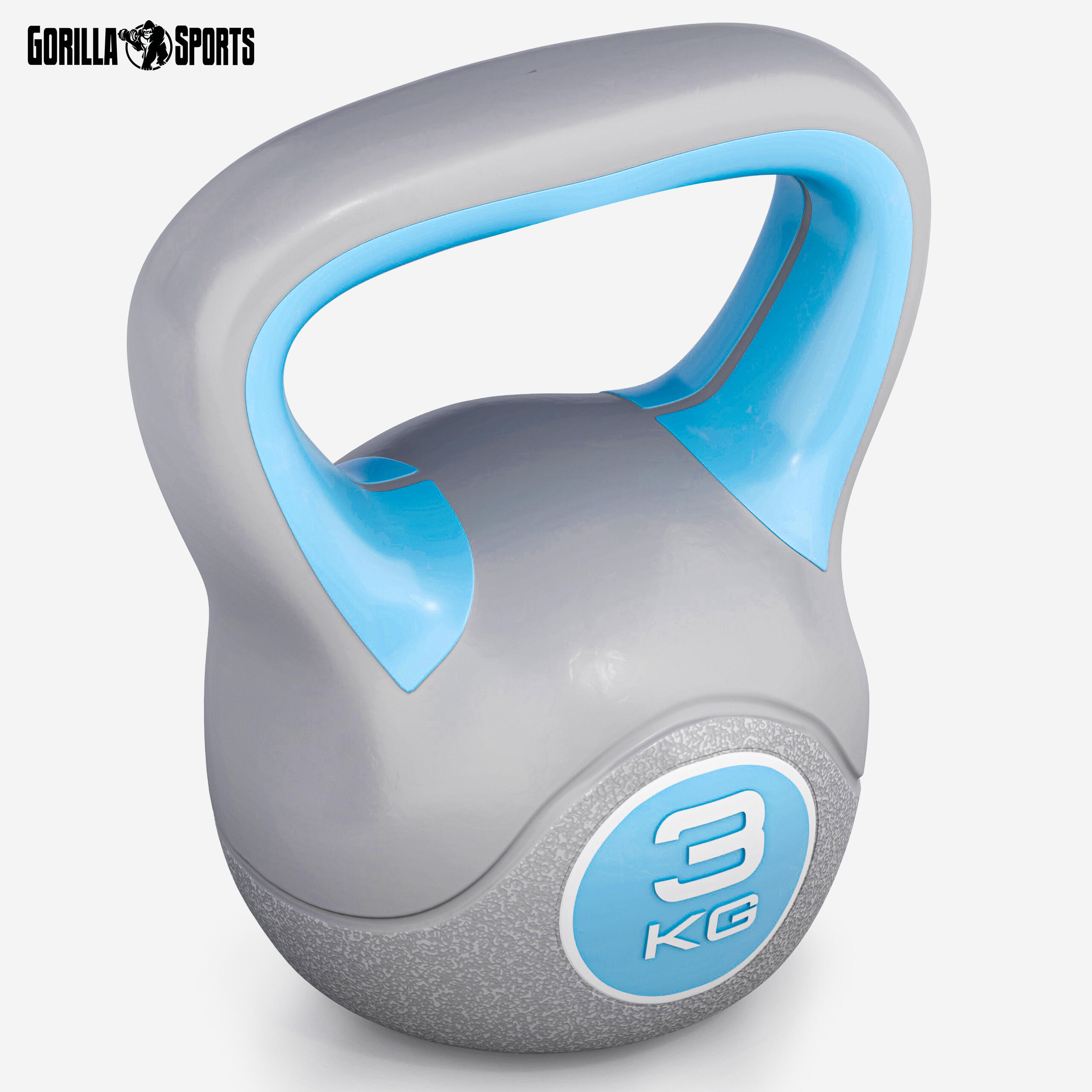 Kettlebell Gorilla Sports Azul /Gris Vinilo 4/7
