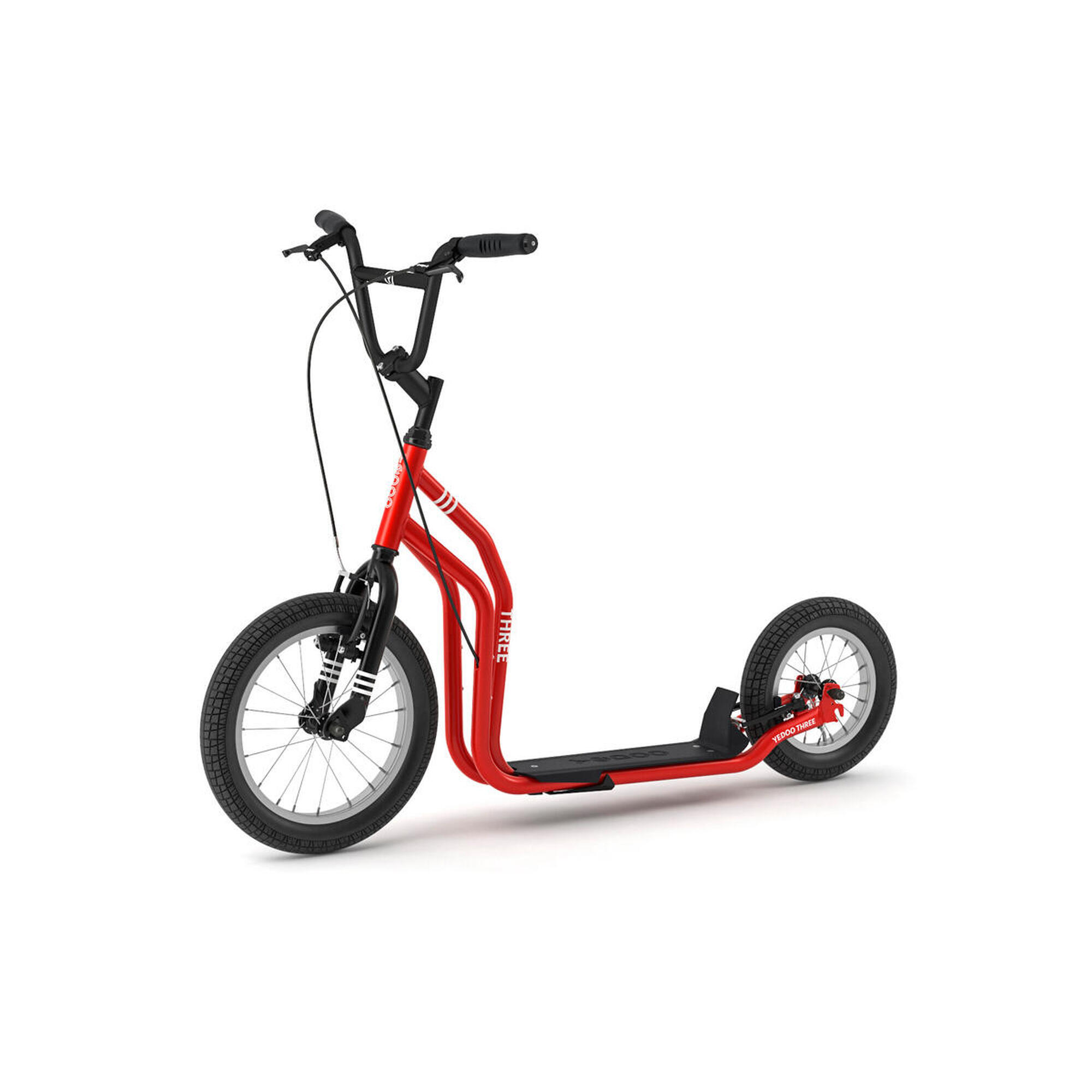 Yedoo - Trottinette Grandes Roues Yedoo Yedoo Three Series Rouge - Plateau Porte Enfant - Rouge - No Size - Decathlon