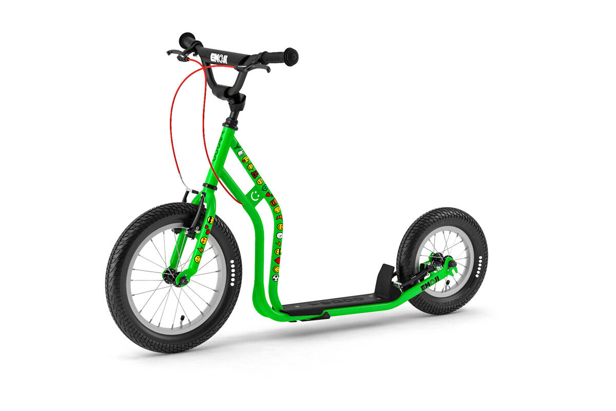 YEDOO Scooter Yedoo Wzoom Emoji für Kinder ab 6 Jahre, mit Luftreifen 16/12, Grün