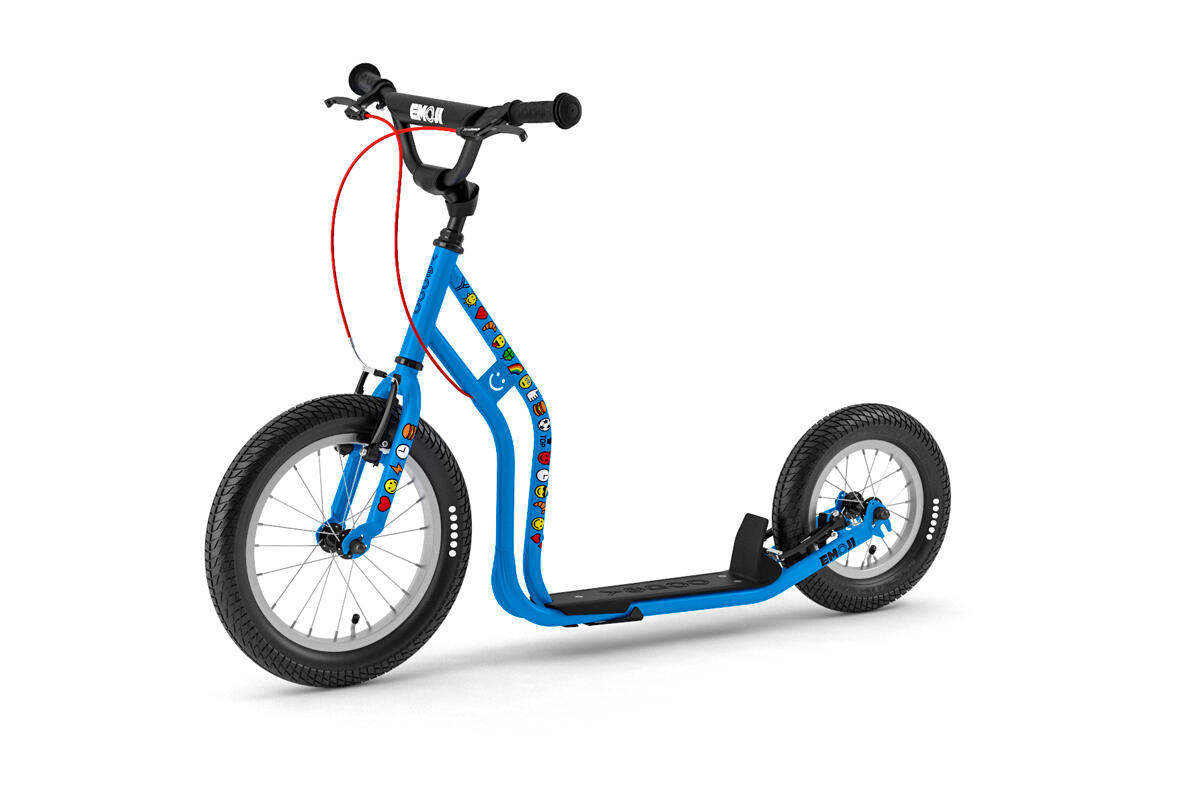 YEDOO Scooter Yedoo Wzoom Emoji für Kinder ab 6 Jahre, mit Luftreifen 16/12, Blau