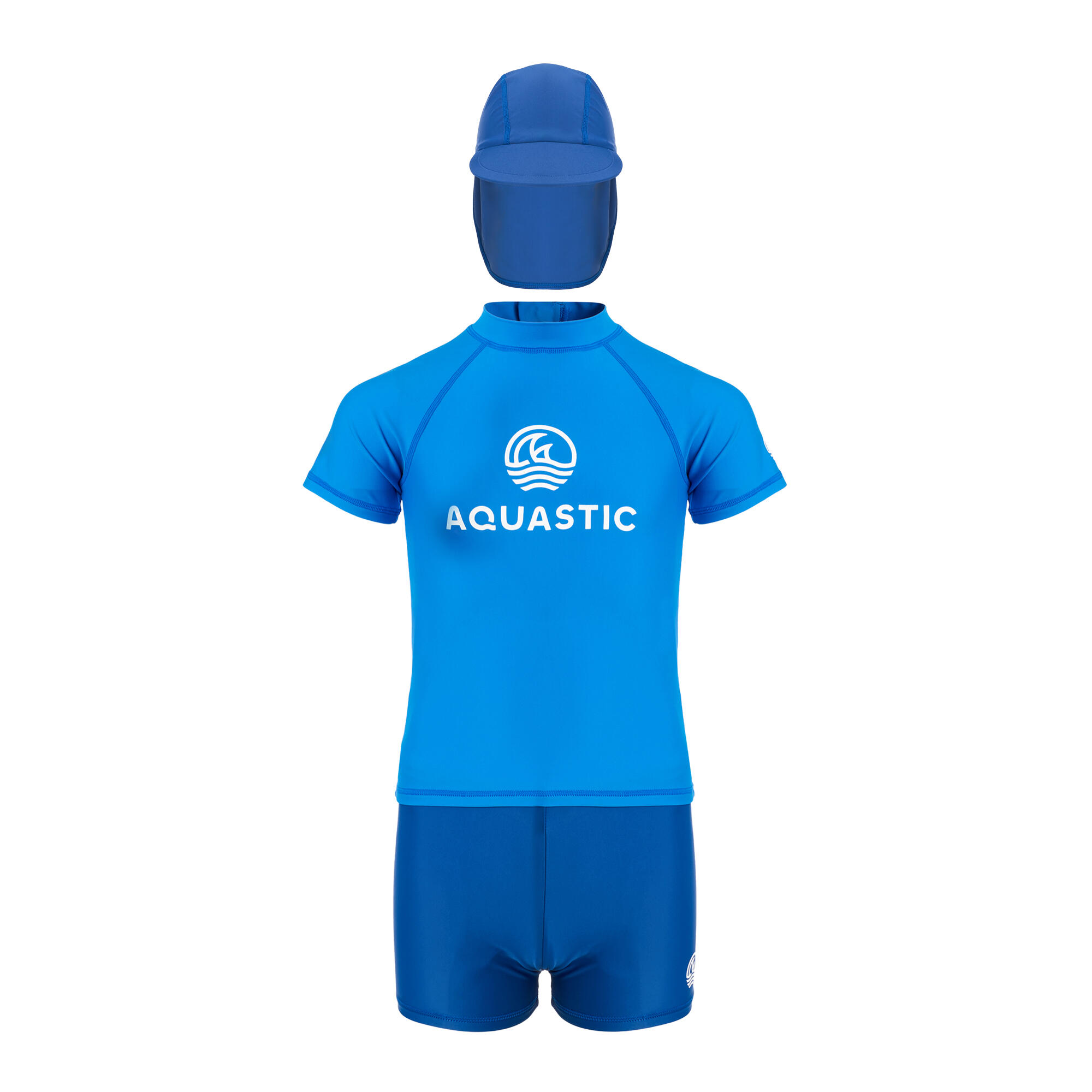 Aquastic - Ensemble De Natation Pour Enfants Aquastic Uv 50+ Upf Marimo Jrb - Maillot De Bain 2 Pièces (bikini) - Bleu - 7-8 Ans / 122-128 Cm - Decathlon