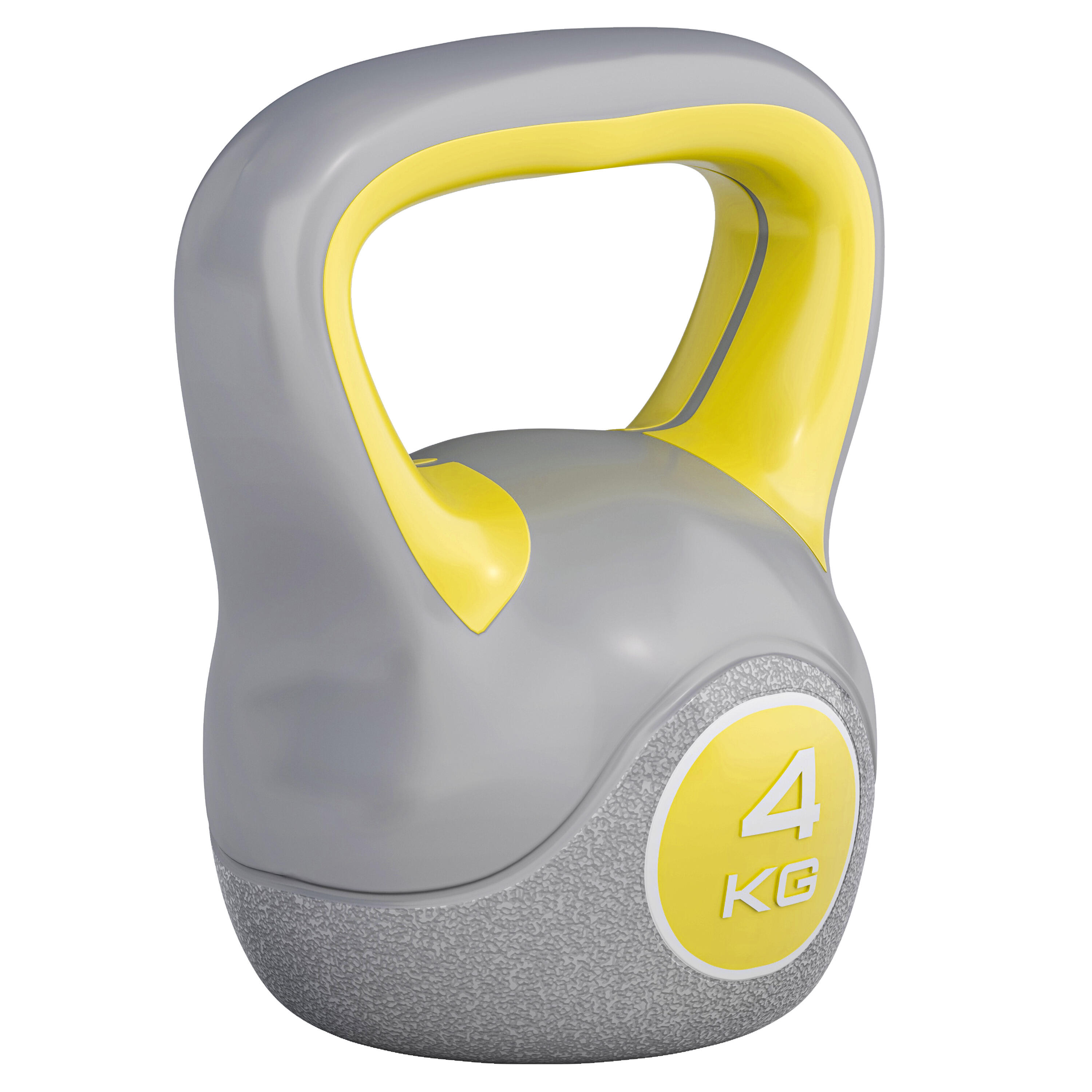 Gorilla Sports - Kettlebell Plastique | Stylish | Musculation | Au Choix De 2kg À 20kg - Kettlebell - Jaune - 4 Kg - Decathlon