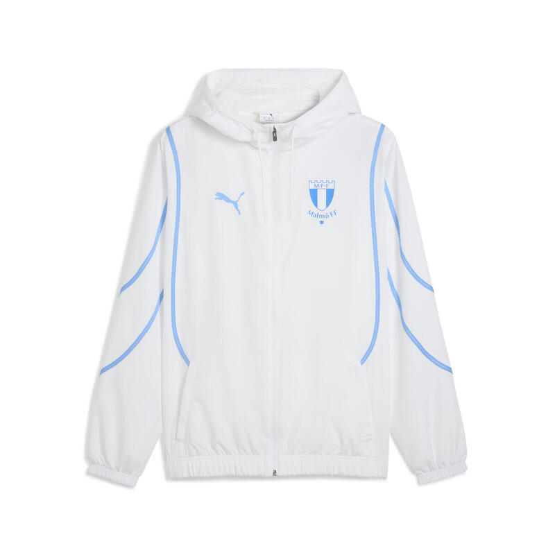 Męska tkana kurtka przedmeczowa Malmö FF PUMA White Team Light Blue