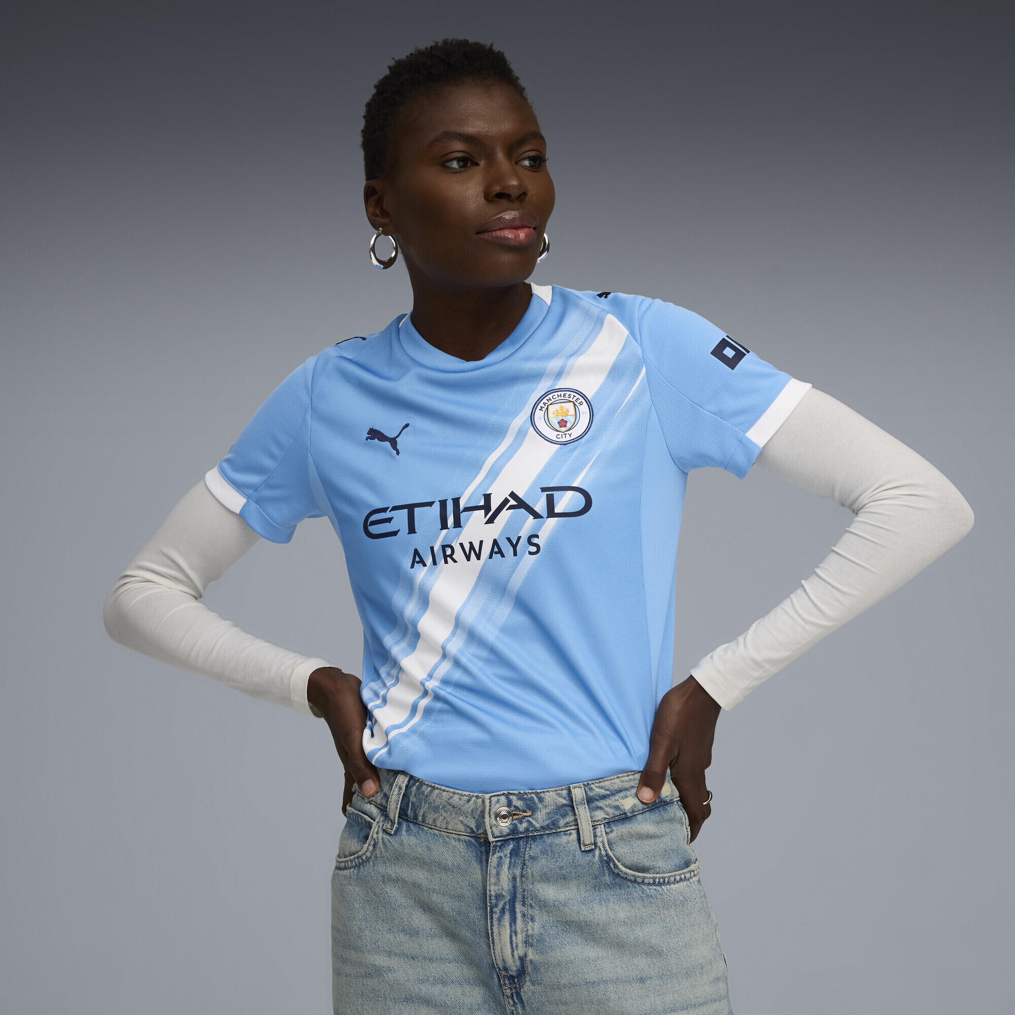 Puma - Maillot Home 25/26 Manchester City Femme Puma - T-shirt Manches Courtes - Blanc|bleu - Decathlon