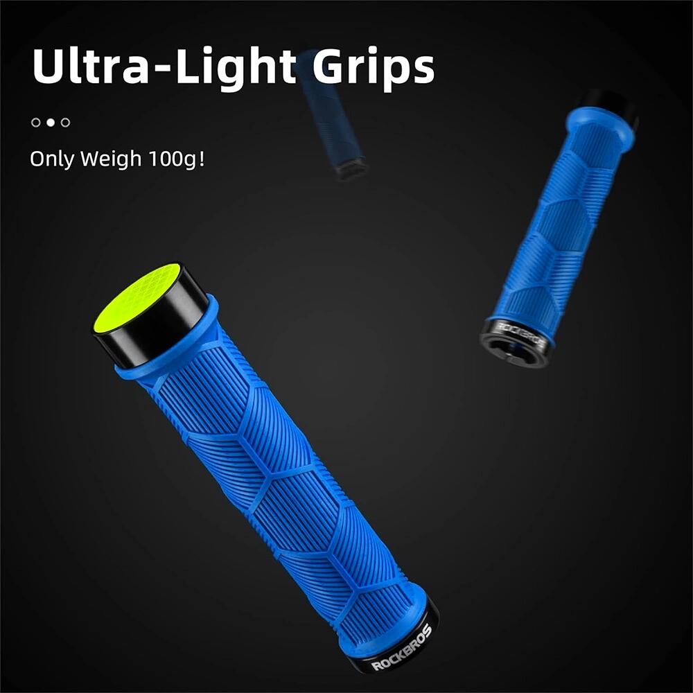 Punhos de bicicleta Rockbros com refletor azul 3/6