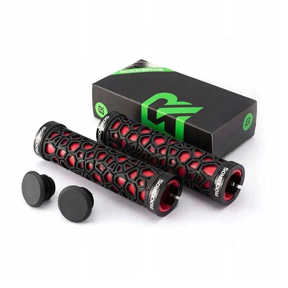 Manopole per bicicletta Rockbros rosse e nere 2/7
