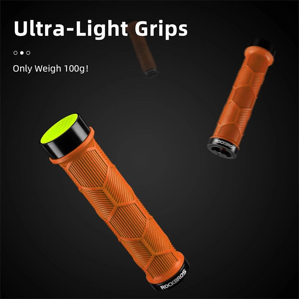 Punhos de bicicleta Rockbros com refletor laranja 4/6