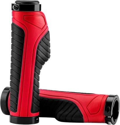 Rote und schwarze Rockbros Fahrradgriffe