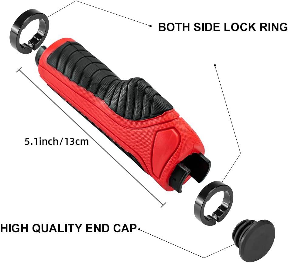 Rote und schwarze Rockbros Fahrradgriffe 2/6