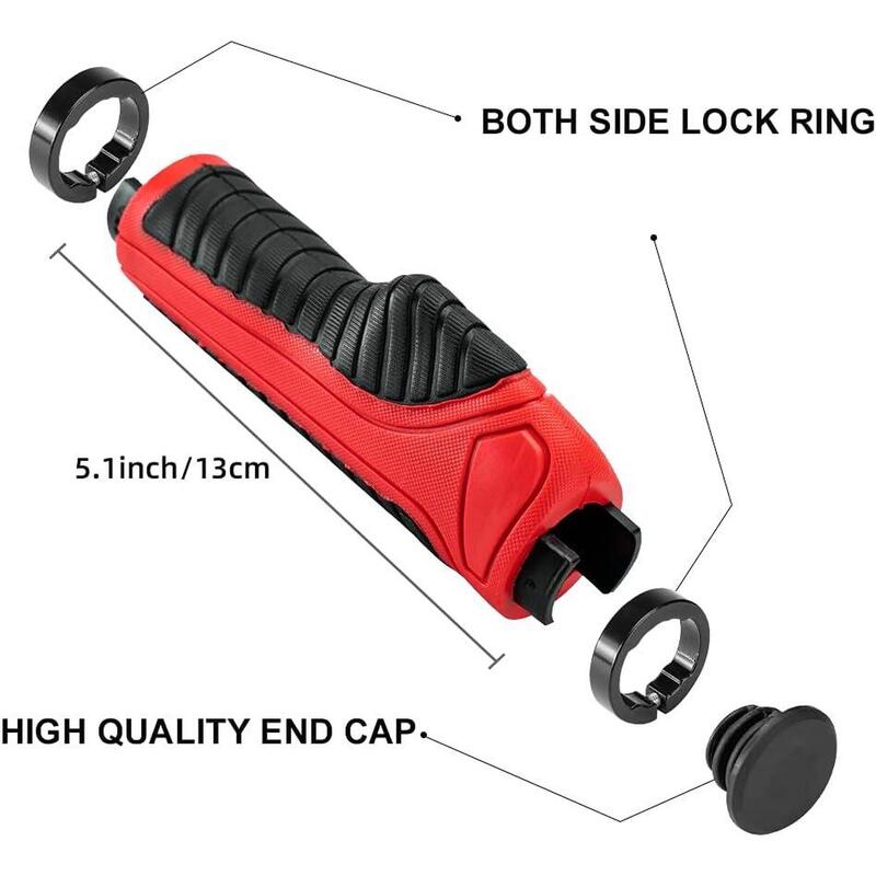 Mâner biciclete de oraș ergonomic, absorbție șocuri, roșu și negru
