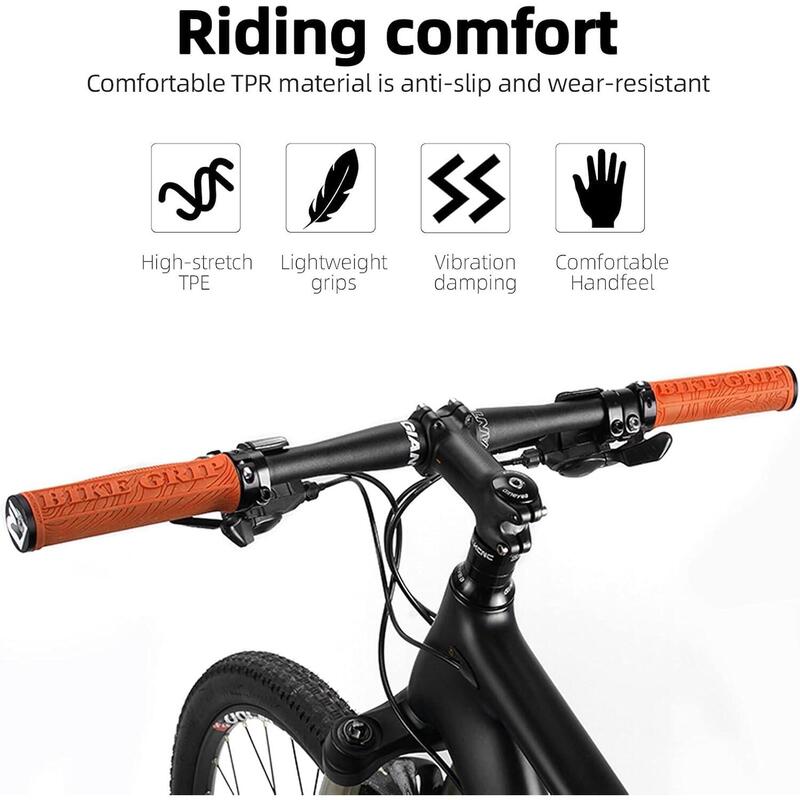 Mâner biciclete oraș antiderapant, ergonomic Bike Grip, portocaliu