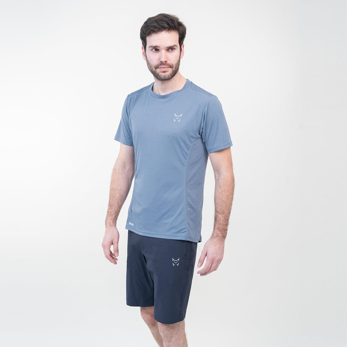 Camiseta de Manga Corta Senderismo de Montaña HOMBRE Altus EIRE AZUL GRISÁCEO 5/7