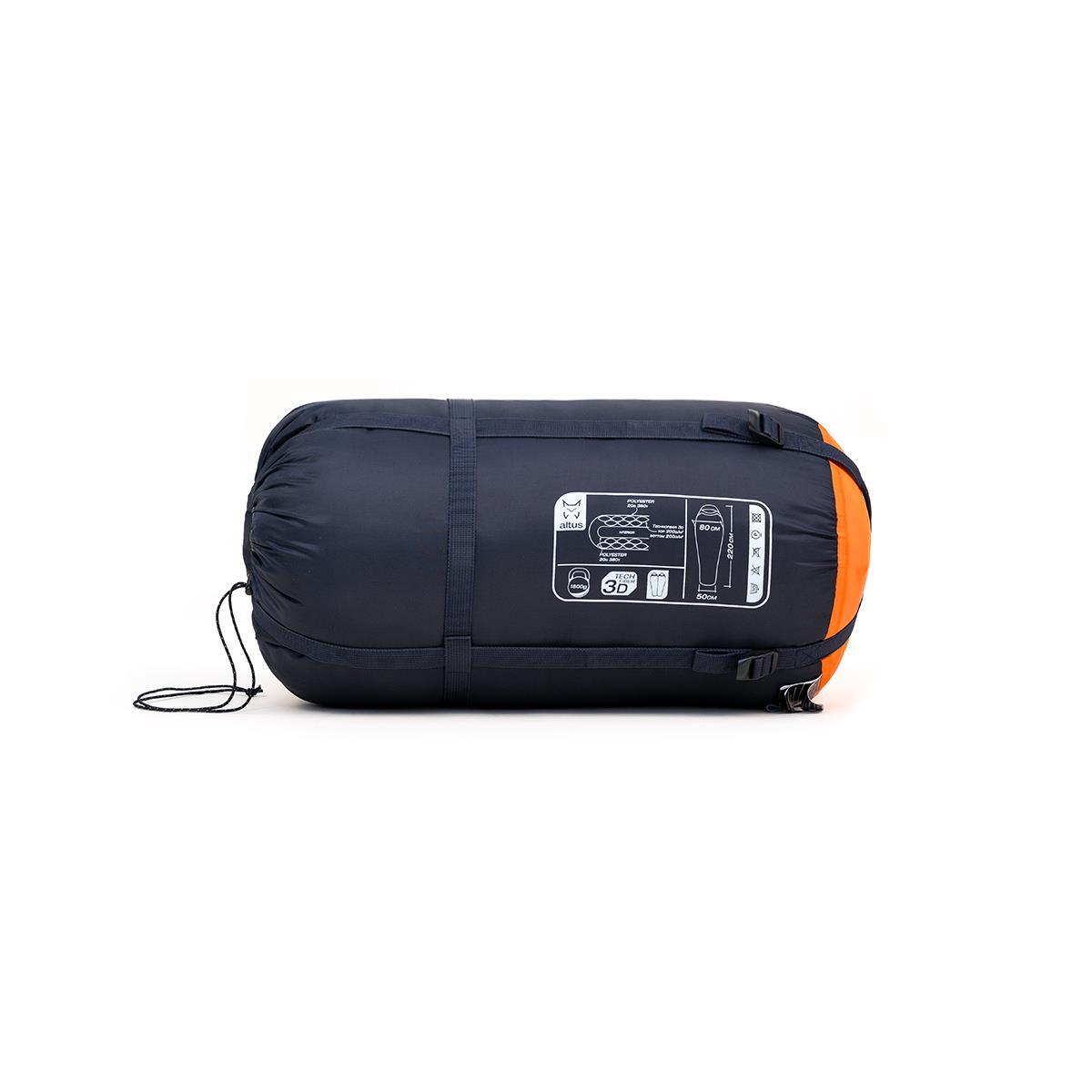 Saco de dormir Senderismo de montaña UNISEX Altus TIBET 1800 K30 NARANJA 3/3