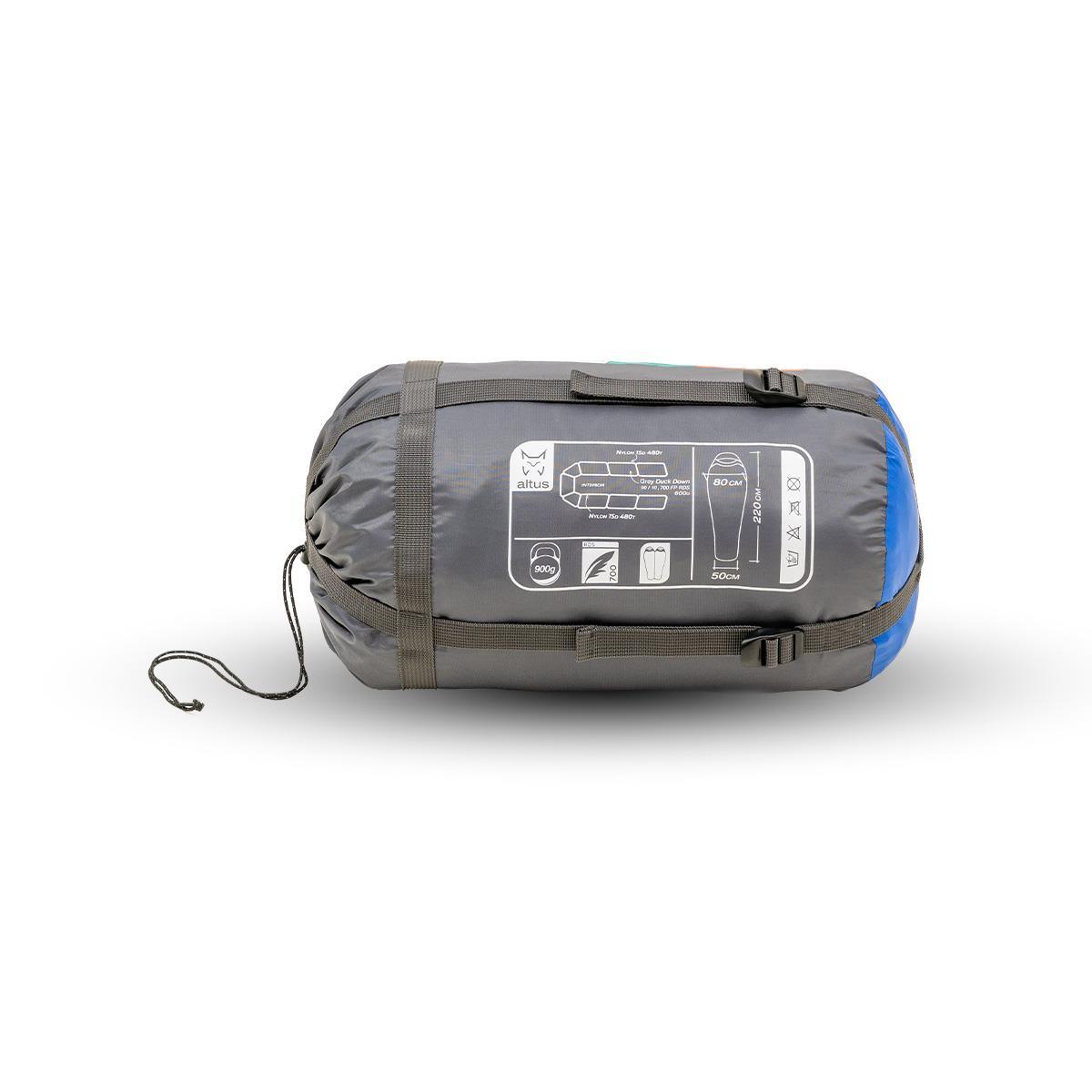 Saco de dormir Senderismo de montaña UNISEX Altus ANDES 900 K30 AZUL 4/4