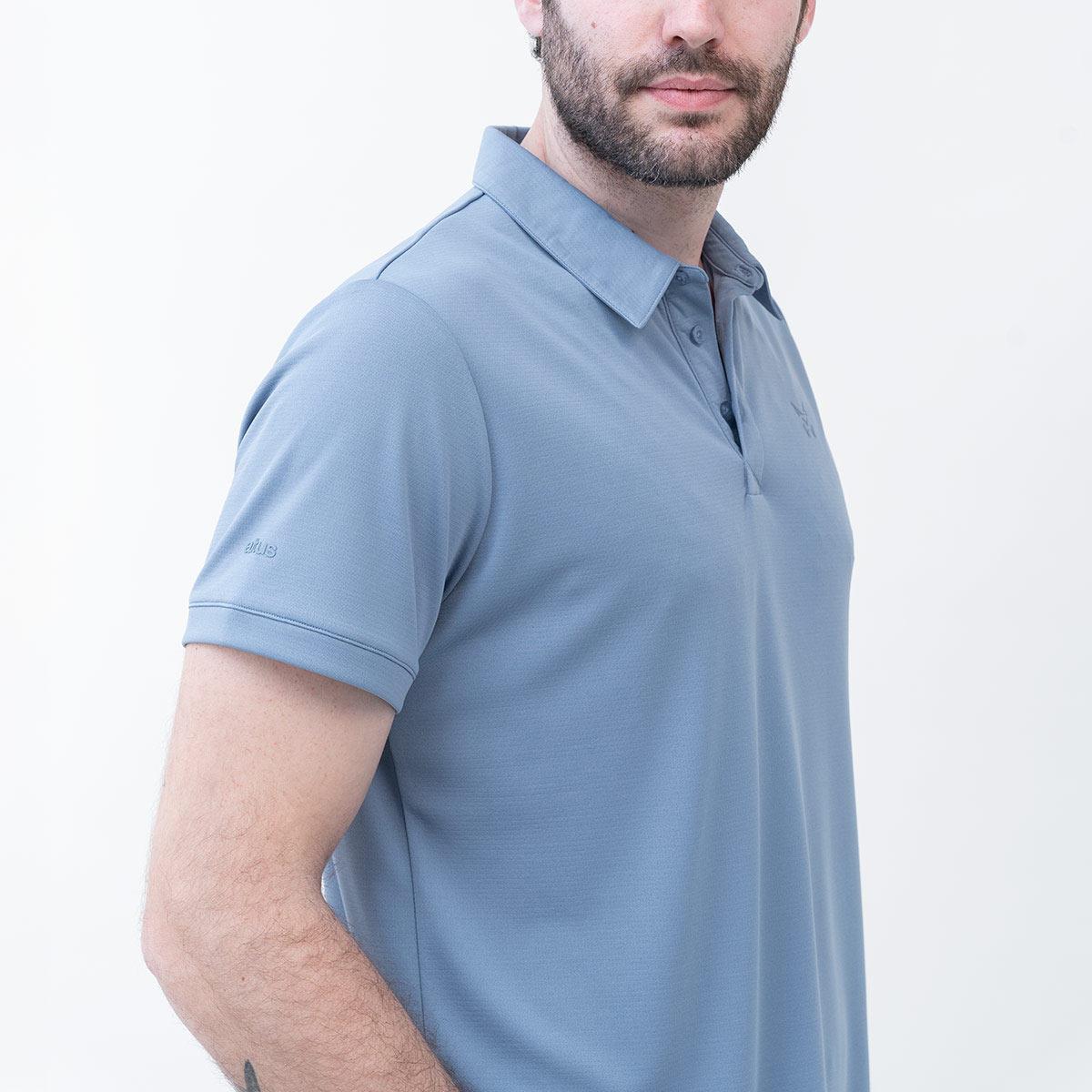 Polo de Manga Corta Senderismo de Montaña HOMBRE Altus SICILIA AZUL GRISÁCEO 6/6