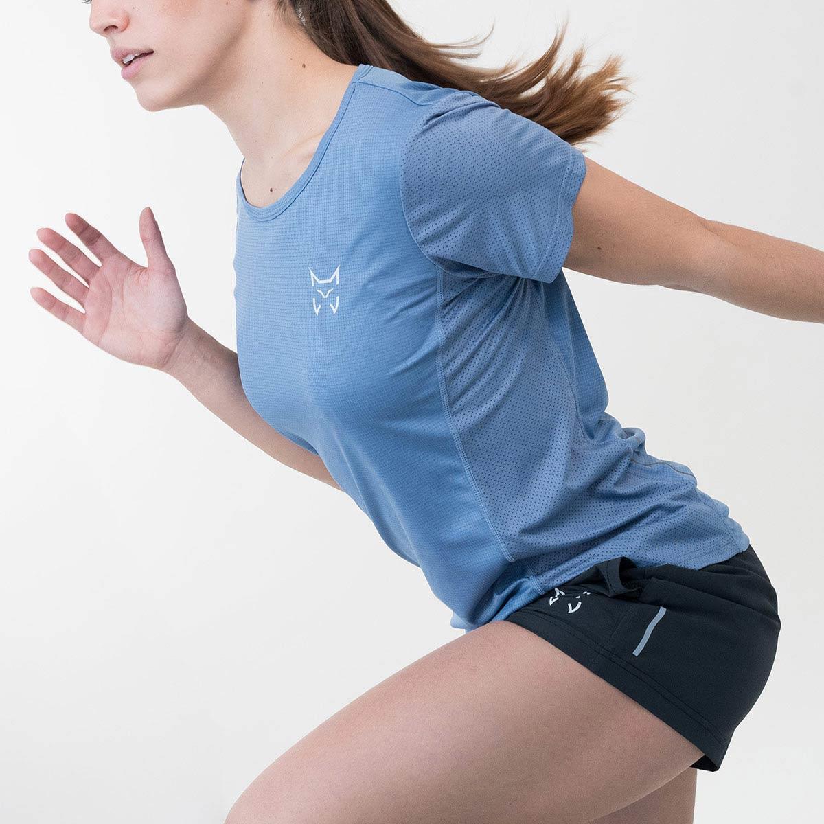 Camiseta de Manga Corta Senderismo de Montaña MUJER Altus GAIBA AZUL GRISÁCEO 7/7
