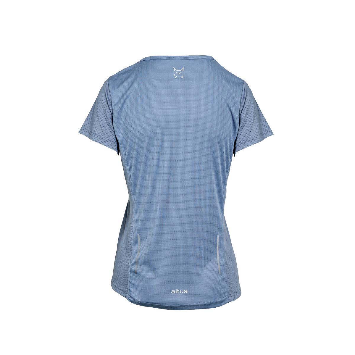Camiseta de Manga Corta Senderismo de Montaña MUJER Altus GAIBA AZUL GRISÁCEO 2/7