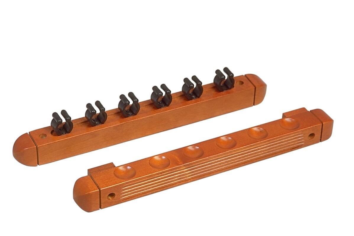 Suporte de parede para tacos de bilhar john west para 6 tacos marrom