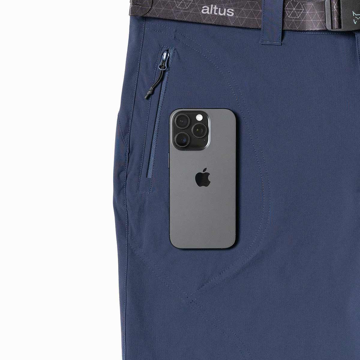Pantalón Corto Senderismo de Montaña HOMBRE Altus TAUPO K30 AZUL MARINO 3/6
