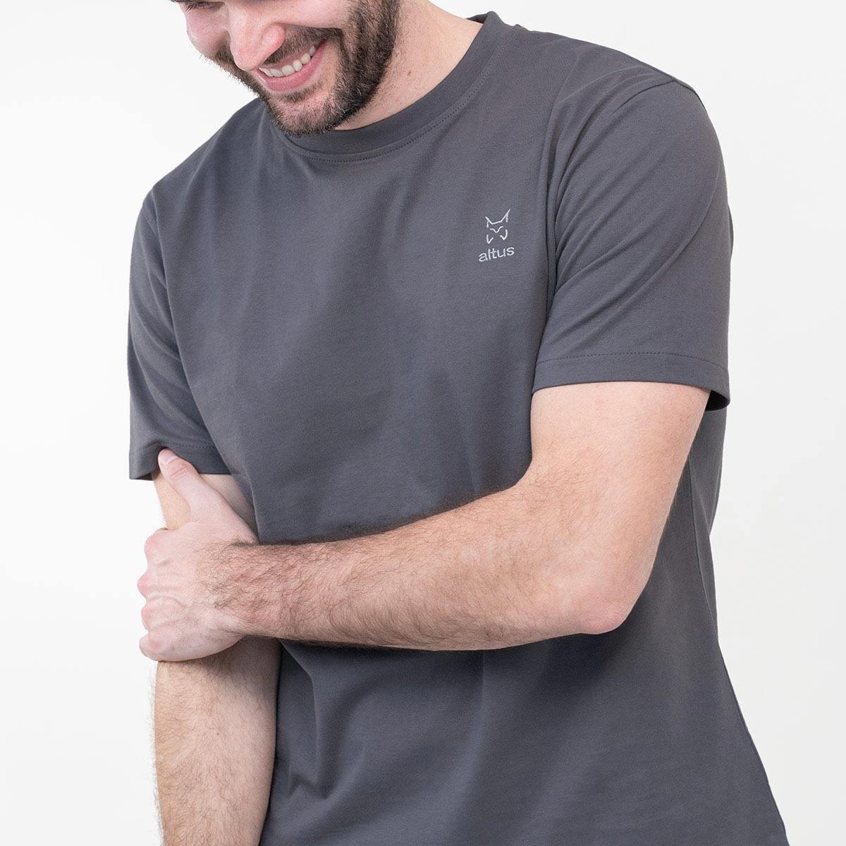 Camiseta de Manga Corta Senderismo de Montaña HOMBRE Altus AMALFI GRIS 6/6
