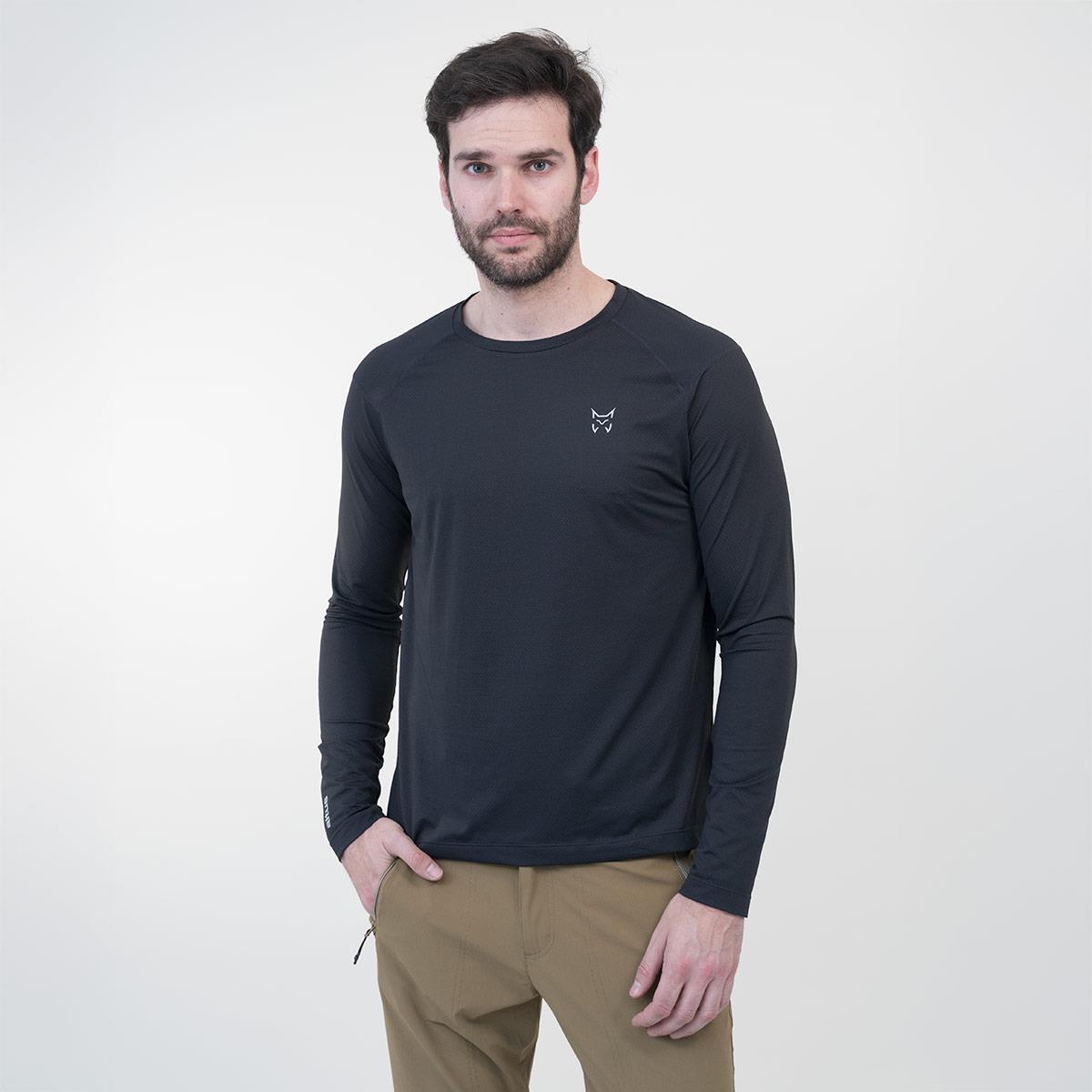 Camiseta de Manga Larga Senderismo de Montaña HOMBRE Altus ISELLA K30 ANTRACITA 5/6
