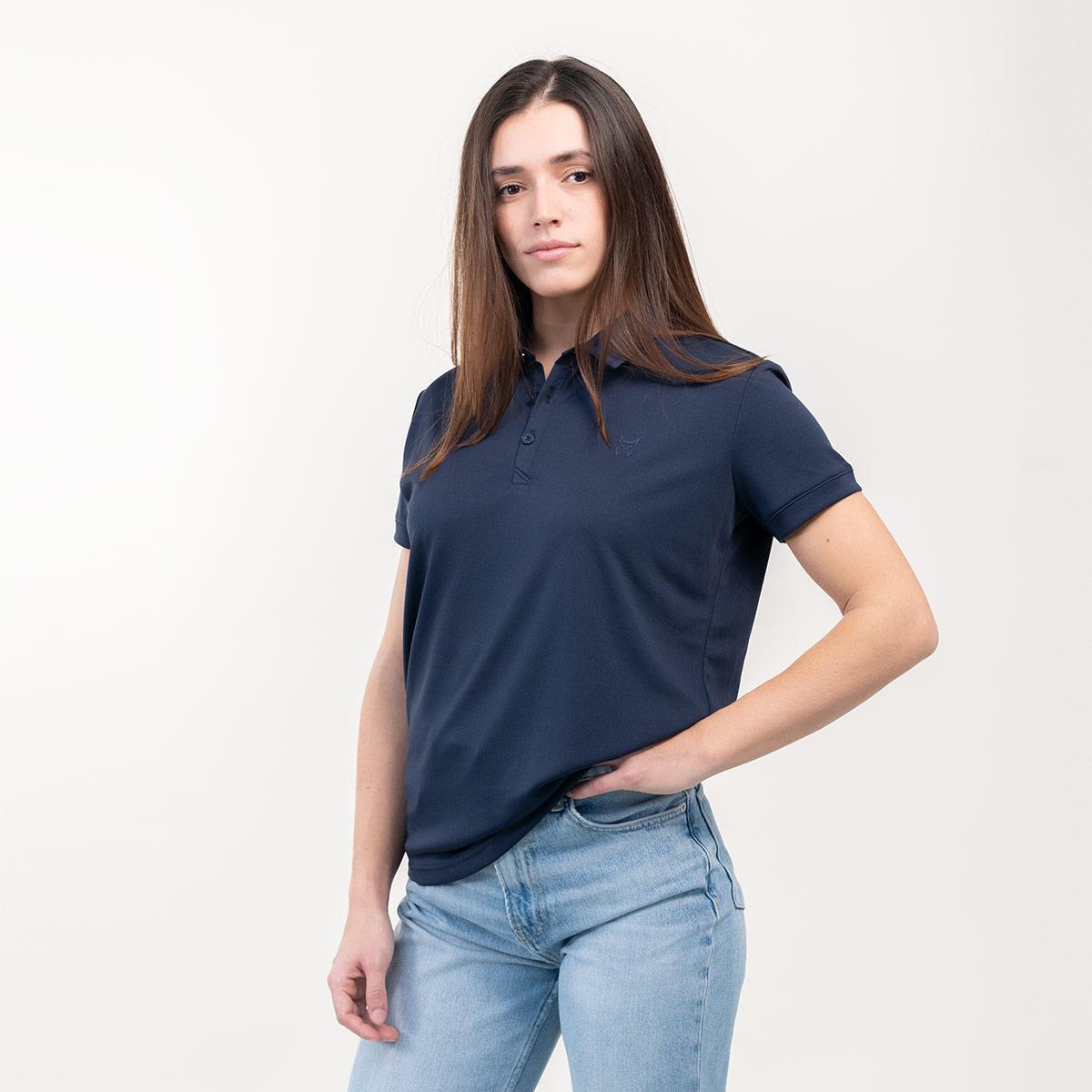 Polo de Manga Corta Senderismo de Montaña MUJER Altus SICILIA W AZUL MARINO 5/6