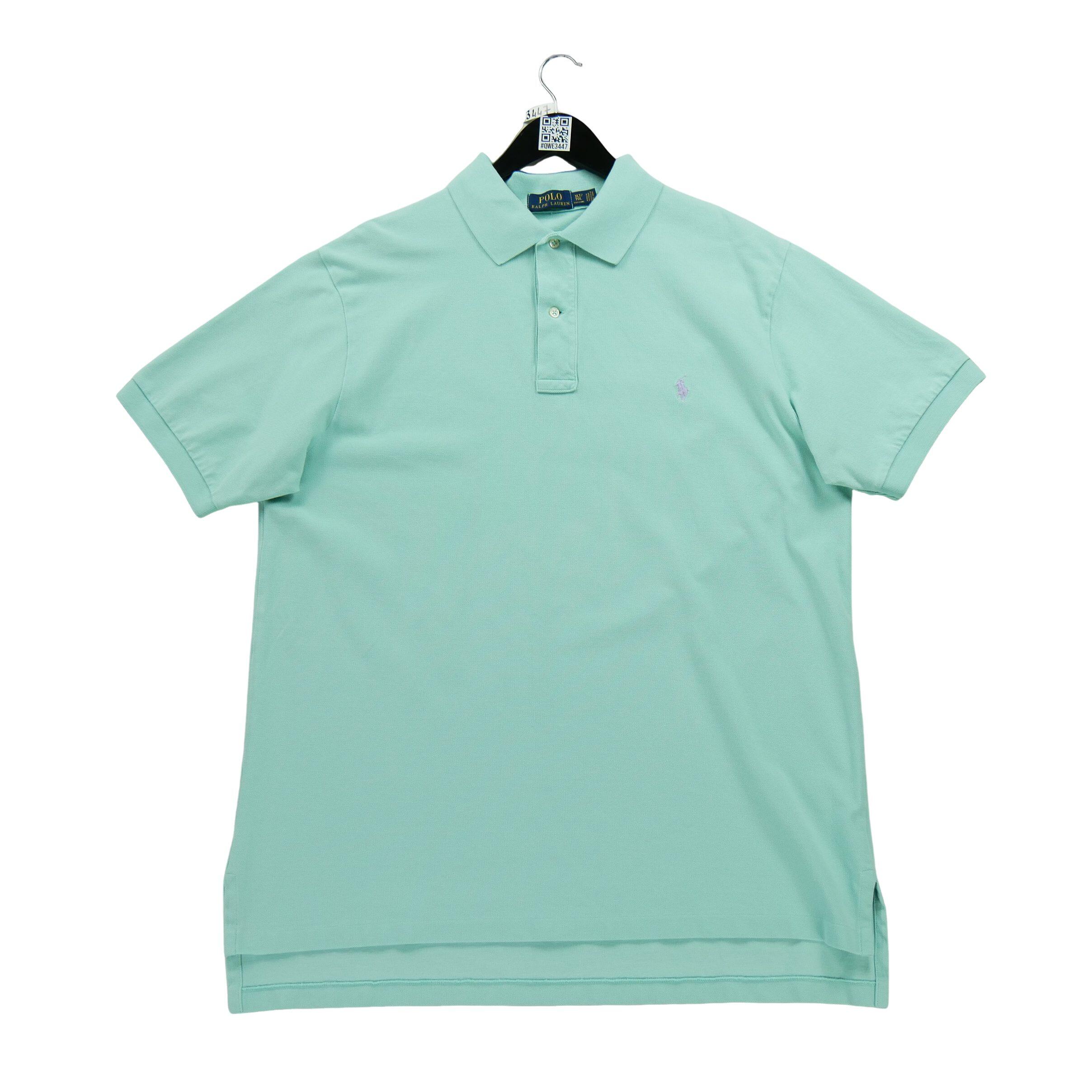 Segunda vida - camisa polo de manga curta para homens verde - como novo