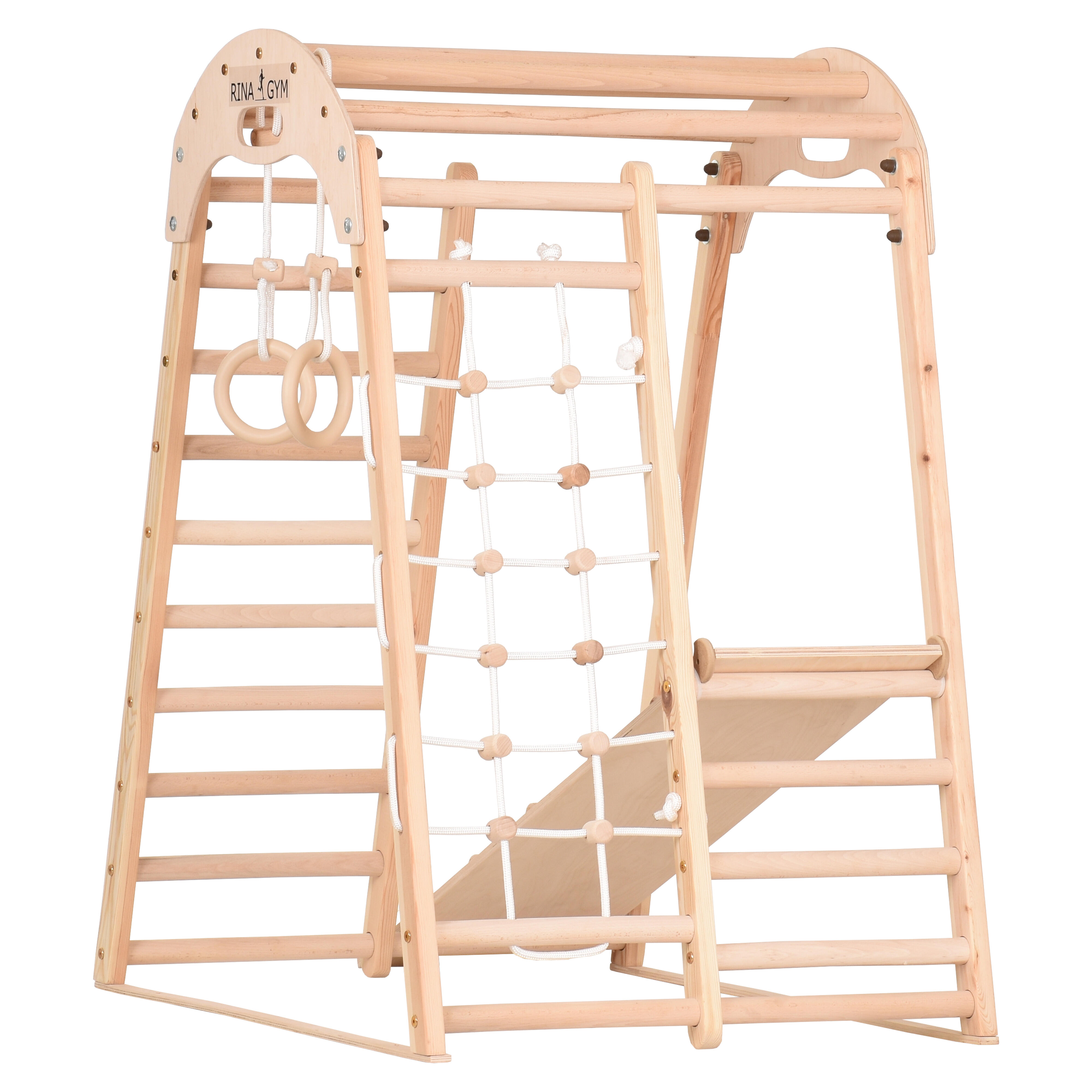 Triângulo de escalada playground indoor rinagym kids 2 (natural)