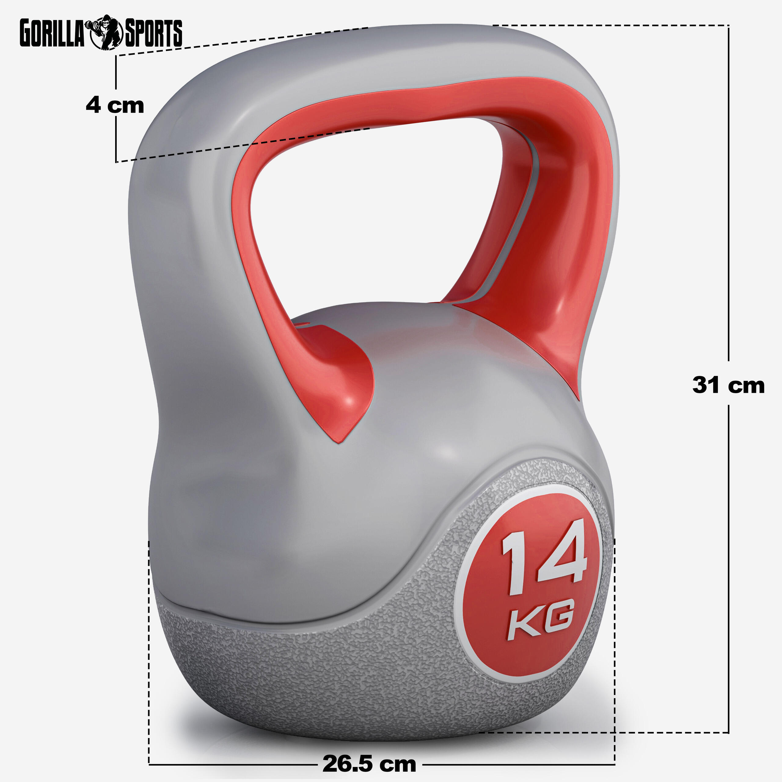 Kettlebell Gorilla Sports  Rojo/Gris Vinilo 5/7