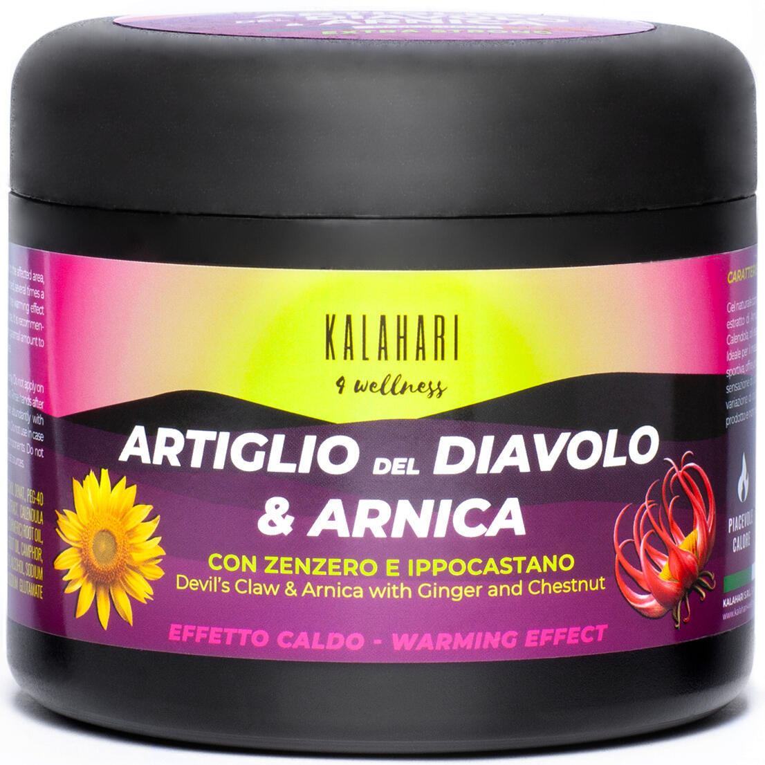 KALAHARI 4 WELLNESS Artiglio del Diavolo e Arnica Gel - Extra Forte - Effetto Caldo, Made in Italy