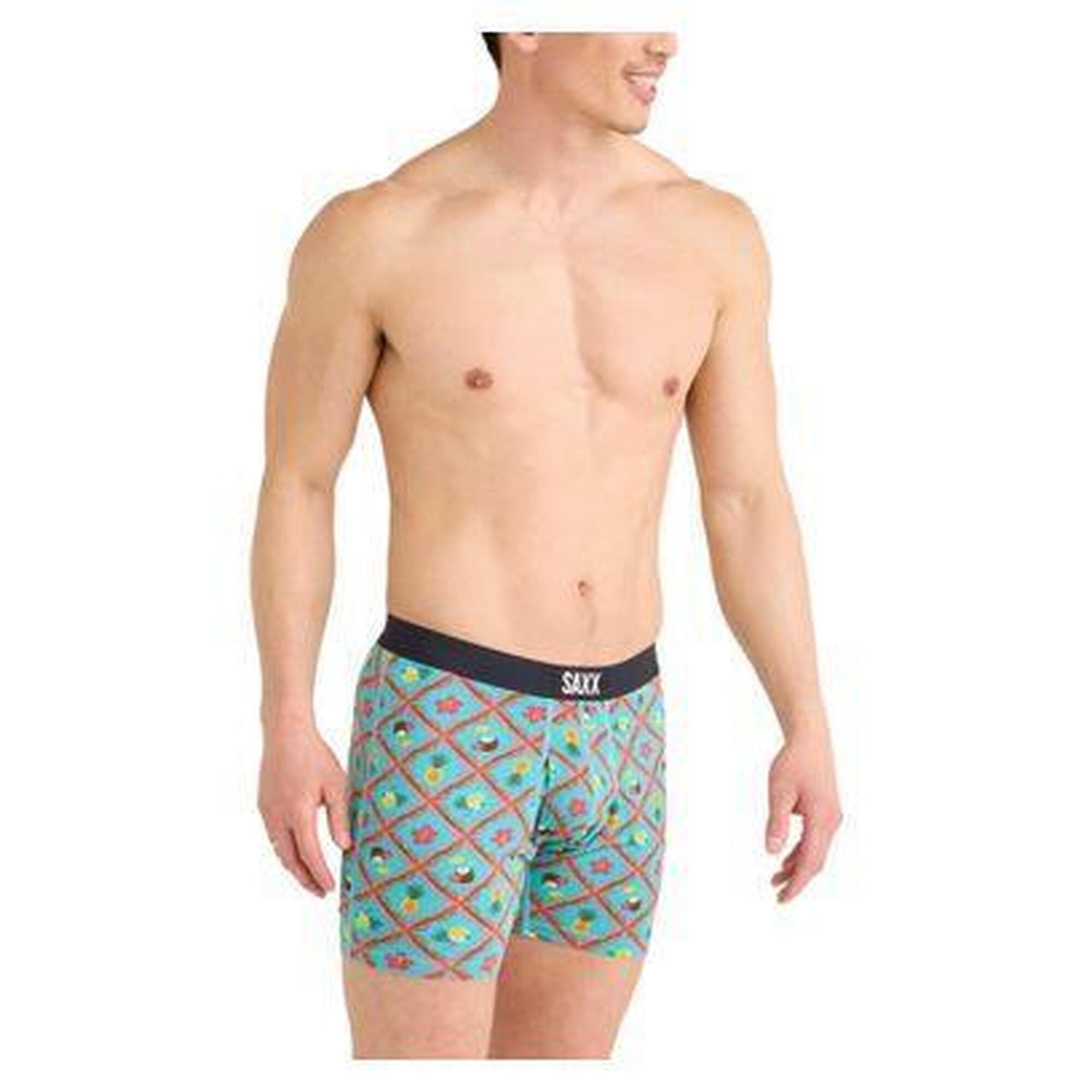 Saxx - Boxer Saxx Ultra Super Soft Fly Pina Colada Plaid Vert/rouge Homme - Caleçon - Vert - Decathlon