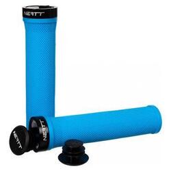 Grips Neatt One Lock Bleu Néon, 130 mm (paire)