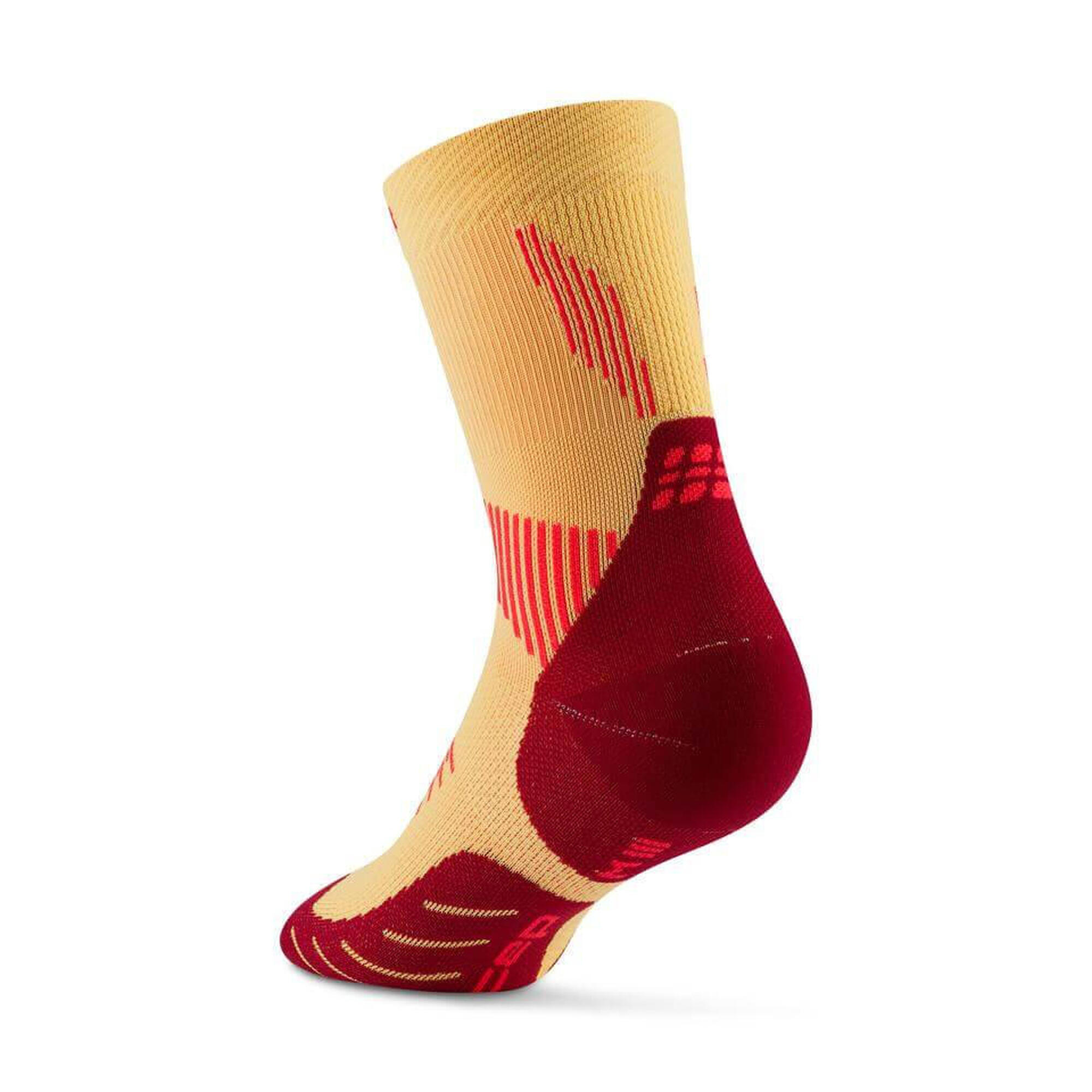 Sosete compresie peste glezna - run socks mid cut 5.0 - marigold | burgundy