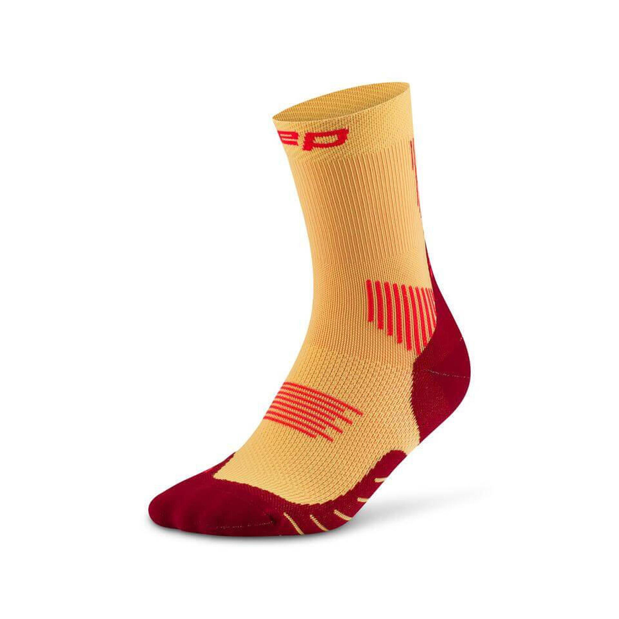 Sosete compresie peste glezna - run socks mid cut 5.0 - marigold | burgundy