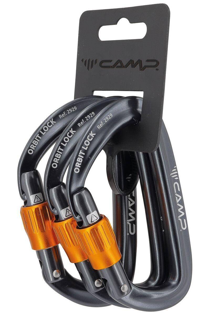CAMP Moschettone Arrampicata Set Orbit Lock 3 Pz