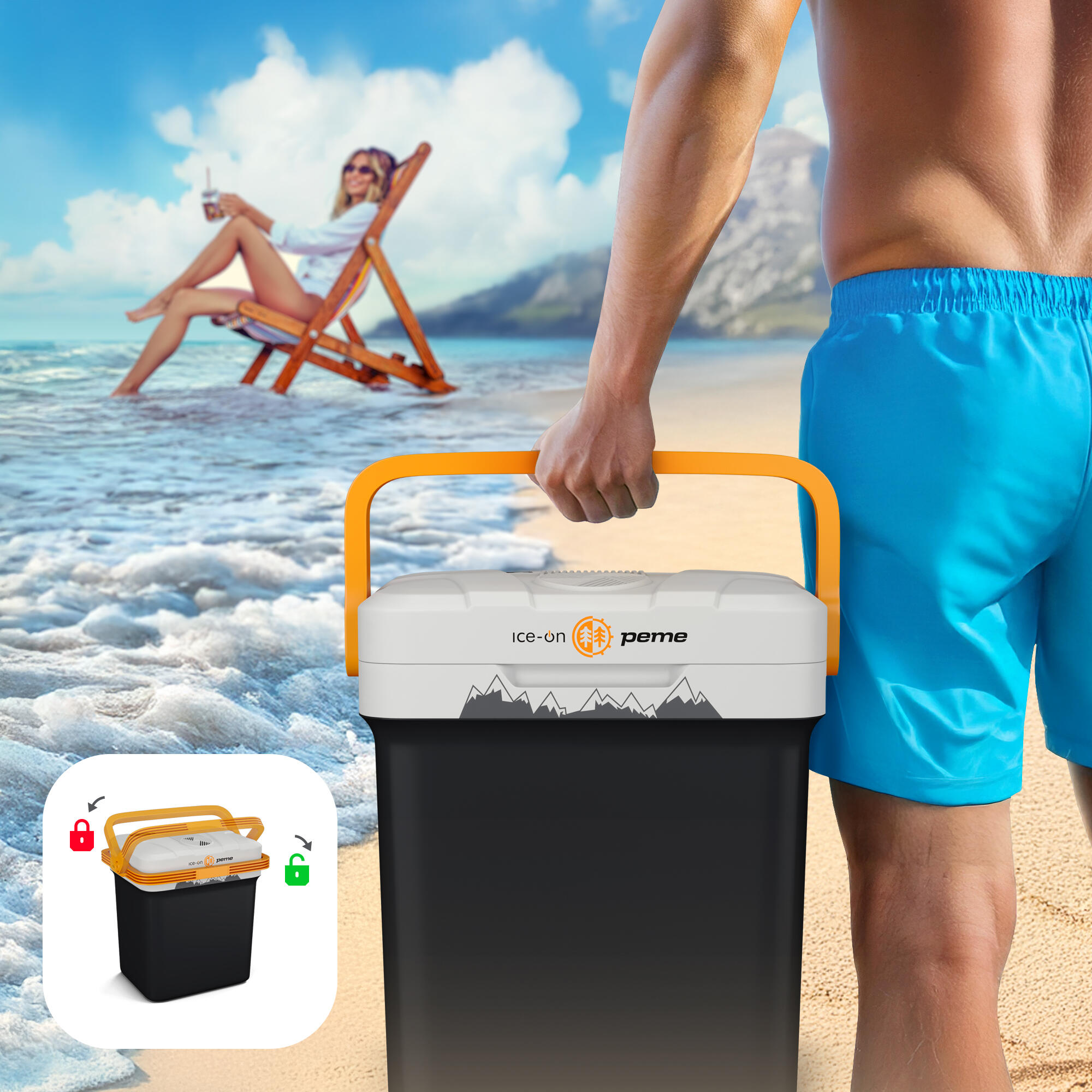 Glaciere électrique de camping Peme Ice-on Essential 23L  12/230v portable 3/7