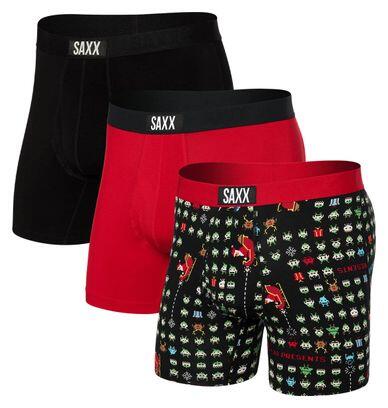 SAXX 3er-Pack Saxx Ultra Super Soft Boxershorts Rot/Schwarz