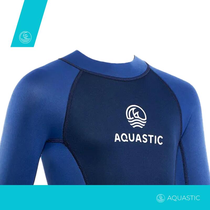 Costum de înot pentru copii AQUASTIC Wavey LG Jrb 2 mm