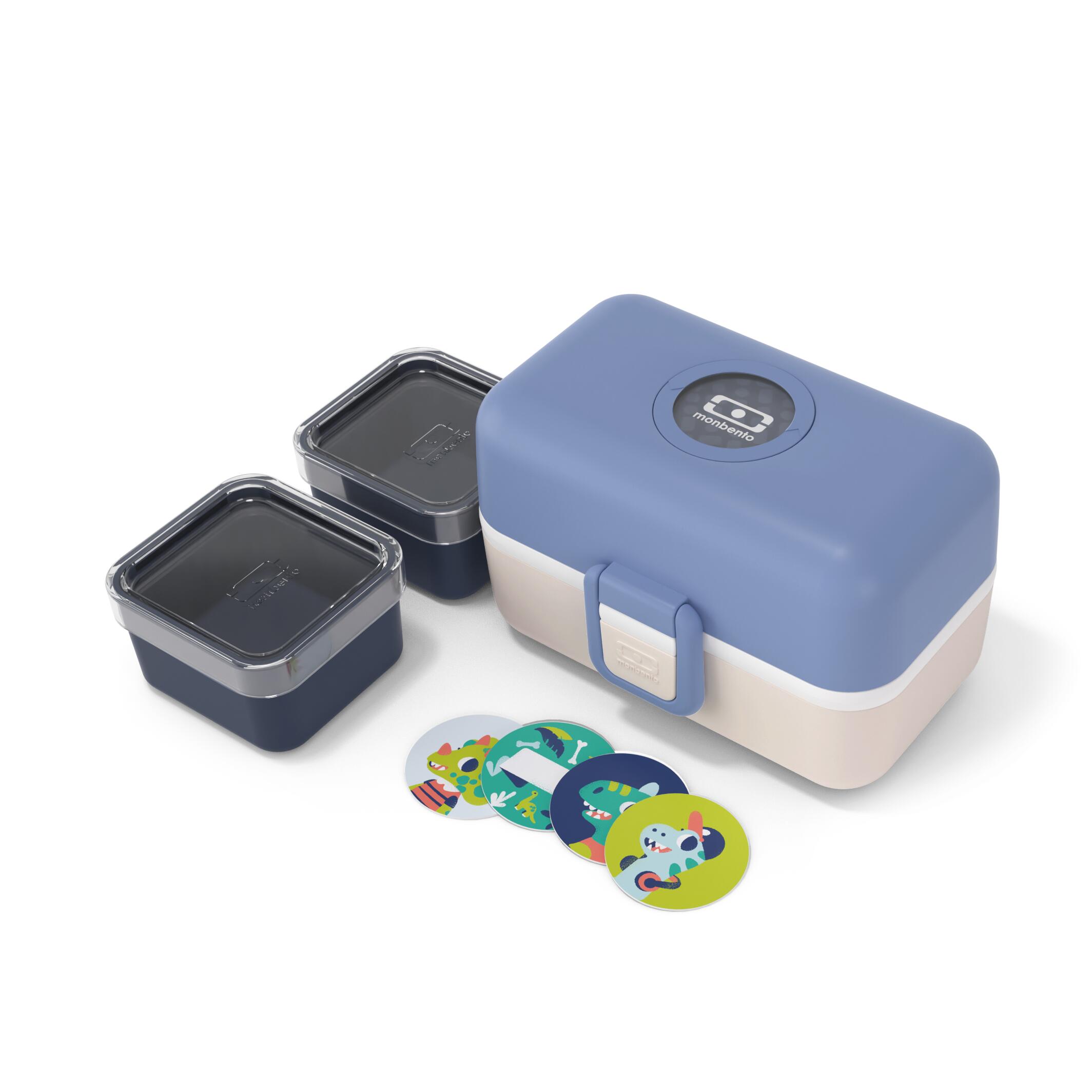 Monbento - Boite Repas/goûter À Compartiments 800ml|enfants|ecole, Pique-nique|tresor - Lunchbox - Beige|bleu - Decathlon