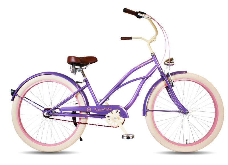 Rower beach cruiser miejski damski Violet