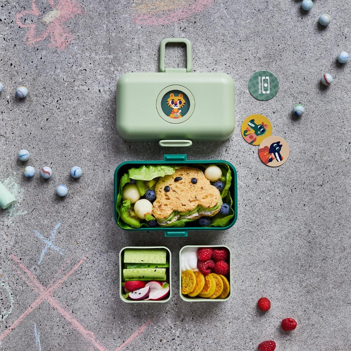 KINSHO Bento Box 2 Pezzi Per Bambini E Adulti - 3 Scomparti, A Tenuta Stagna, Con Spork