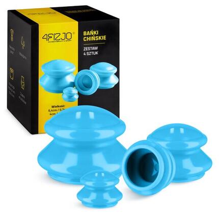 Gummi Schröpfgläser Set 4 Stück für Massage 4FIZJO PRO+