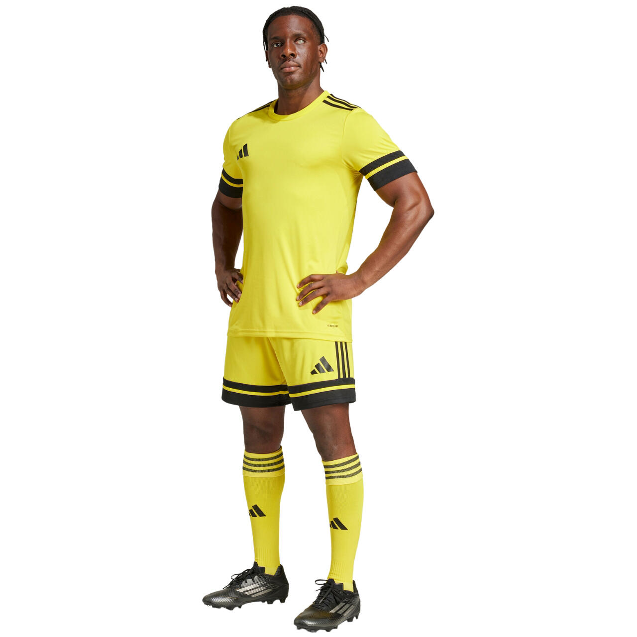 PANTALONCINO da calcio uomo adidas nero/giallo 6/7